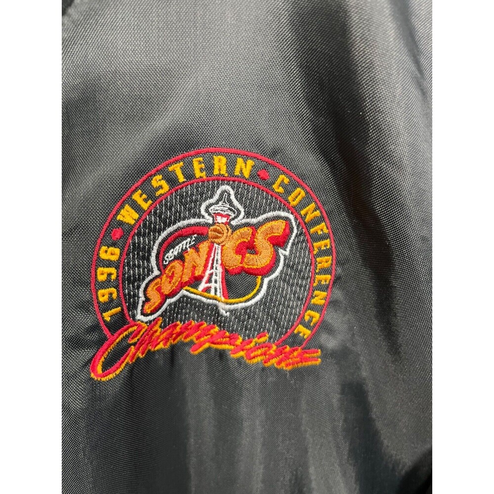 Seattle SuperSonics Mens Vintage XGD/XL 1996 Pull Over Jacket Pro Player Black - Picture 3 of 8